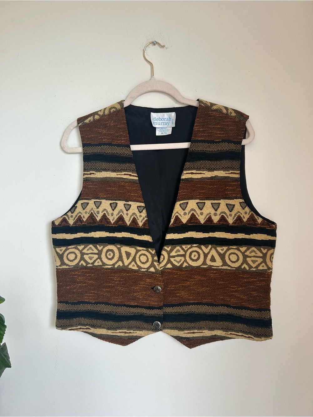 Deborah Murray Southwestern Patterned Vest - Brown & Black
